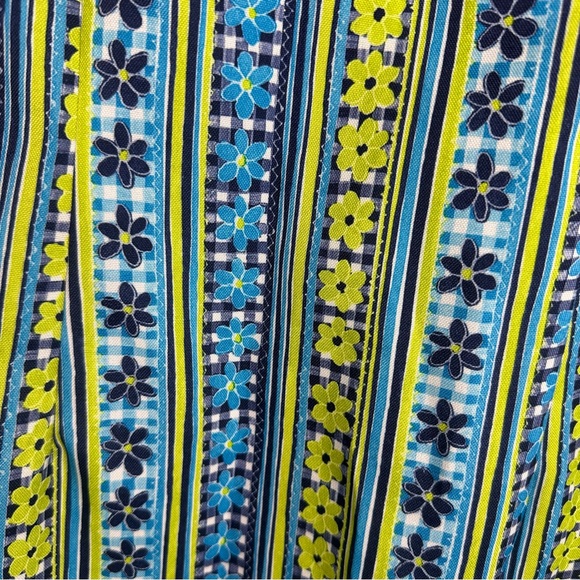 XOXO Green &Blue Floral Y2K Vintage 60’s Inspired Print Sleeveless Dress Size 11 - Picture 11 of 15